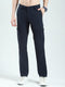 Men Navy Blue Solid Slim Fit Cargo