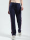 Women Navy Blue Solid Regular Fit Lower