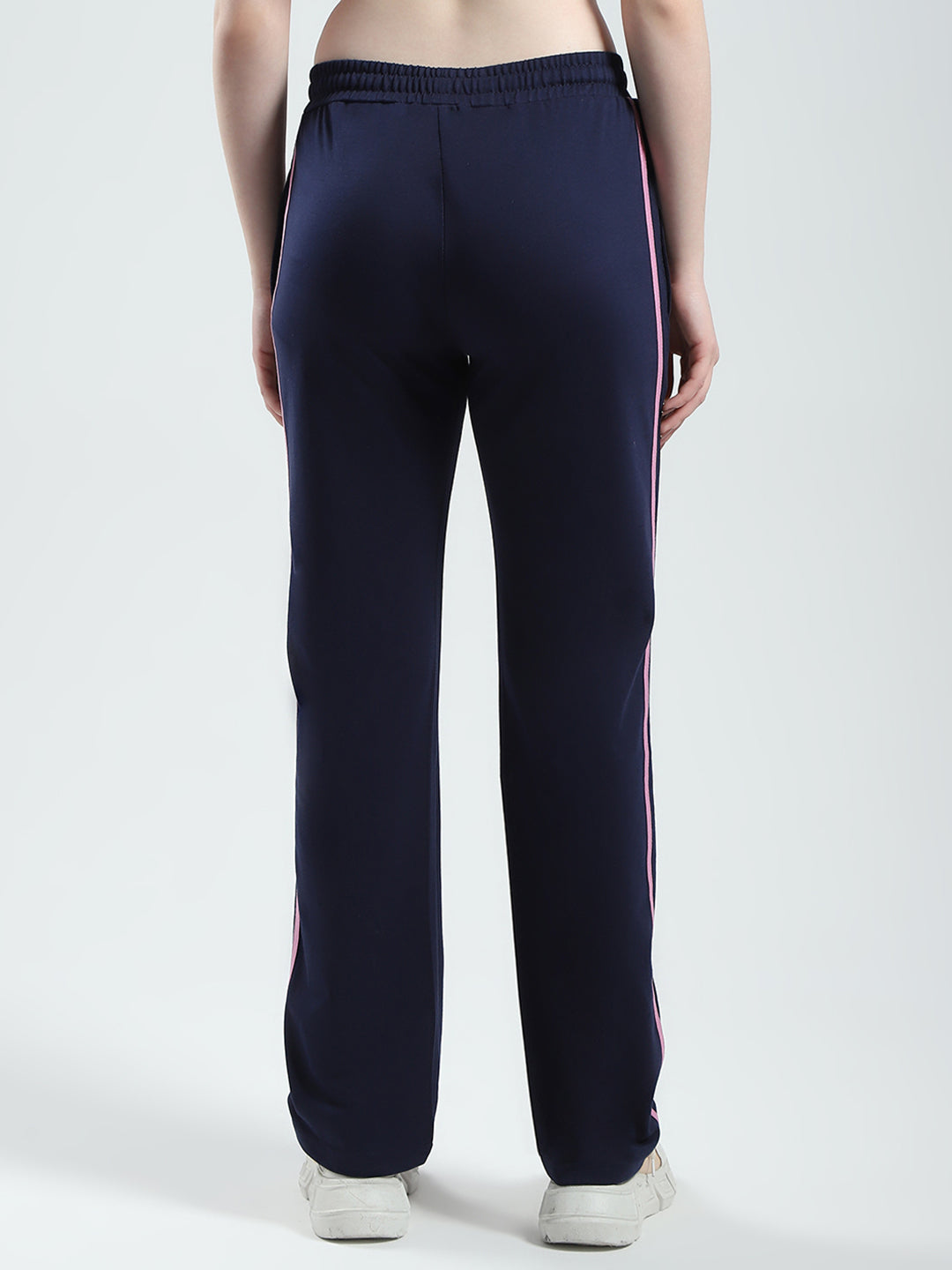 Women Navy Blue Solid Regular Fit Lower