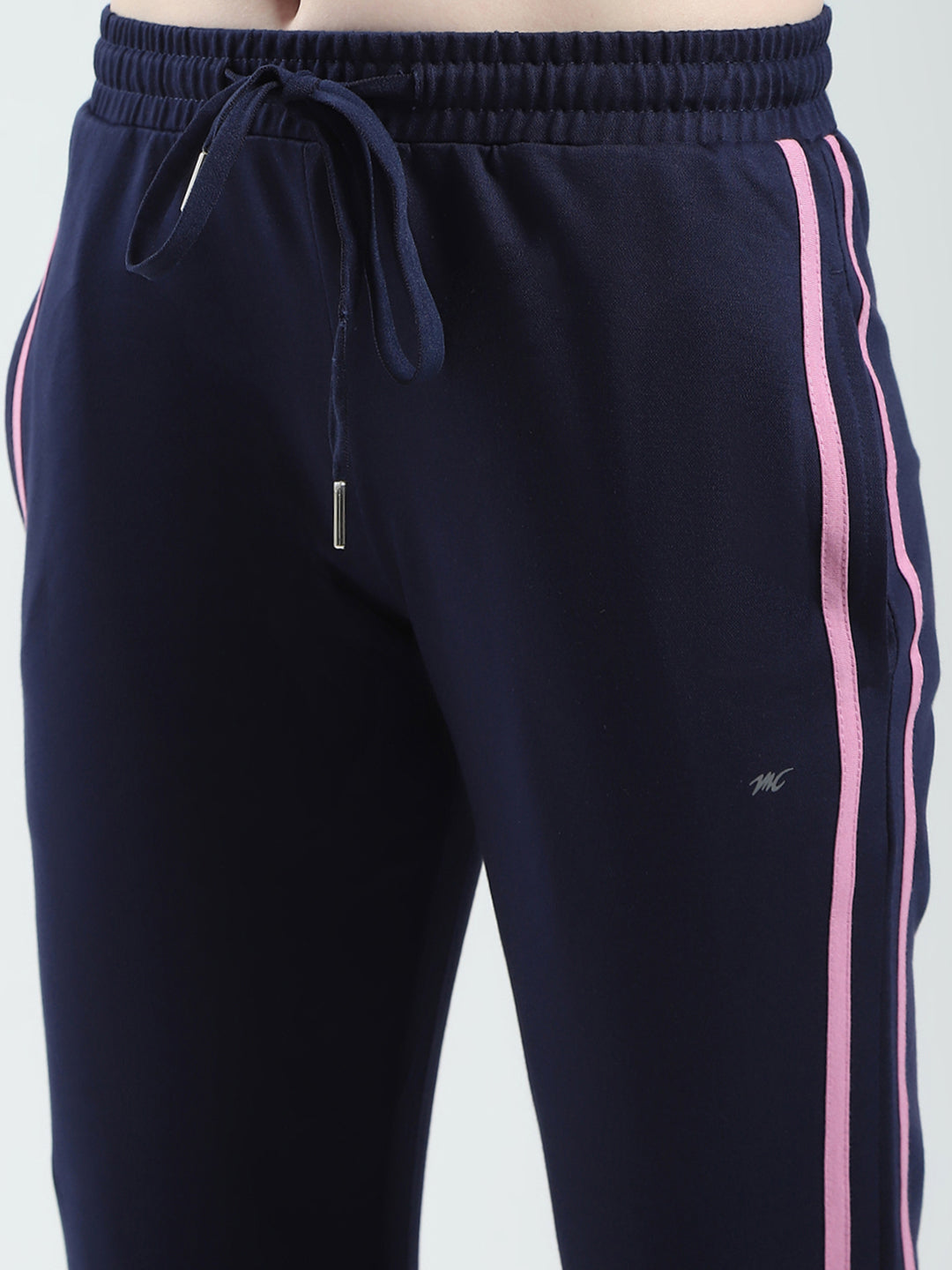 Women Navy Blue Solid Regular Fit Lower
