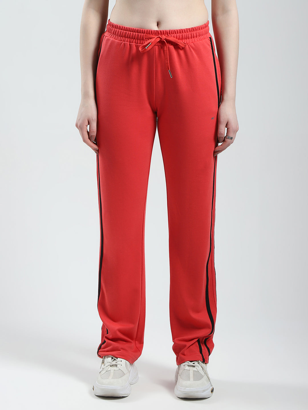 Women Red Solid Regular Fit Lower