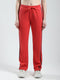 Women Red Solid Regular Fit Lower