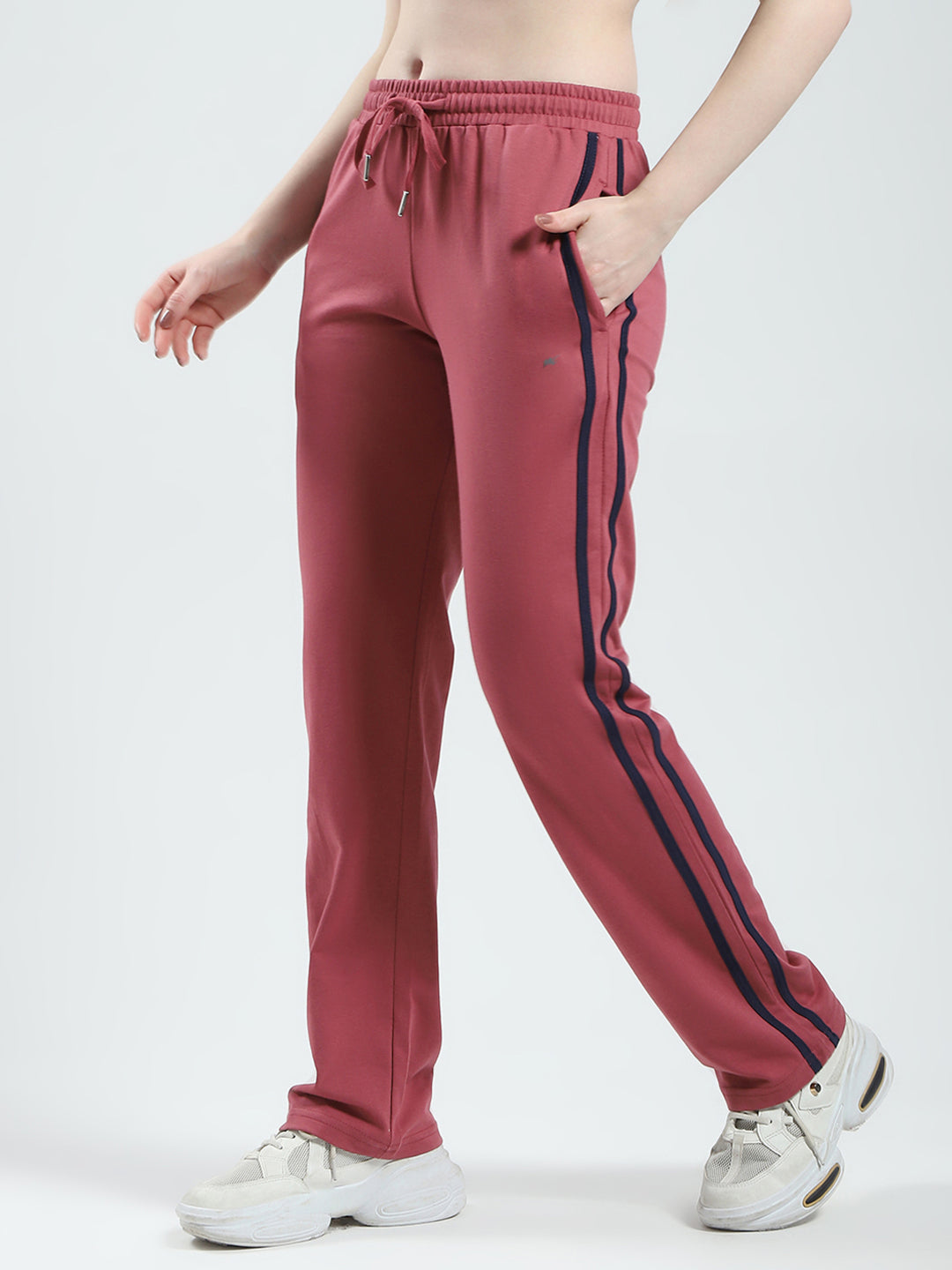 Women Pink Solid Regular Fit Lower