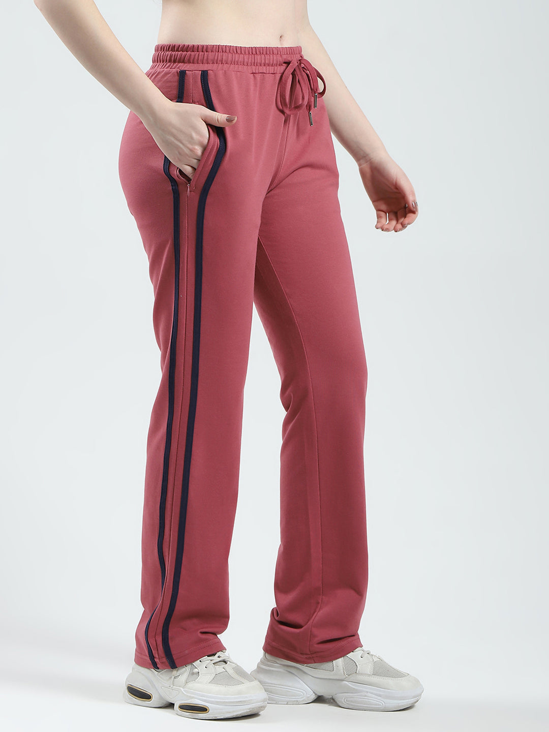 Women Pink Solid Regular Fit Lower