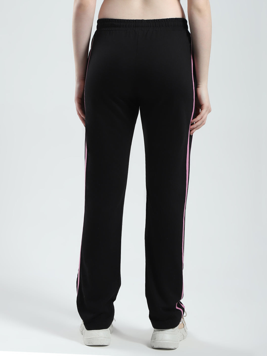 Women Black Solid Regular Fit Lower