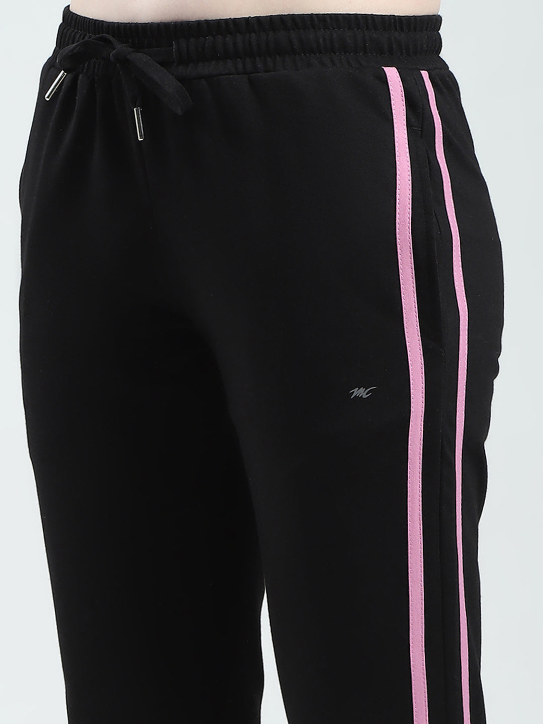 Women Black Solid Regular Fit Lower