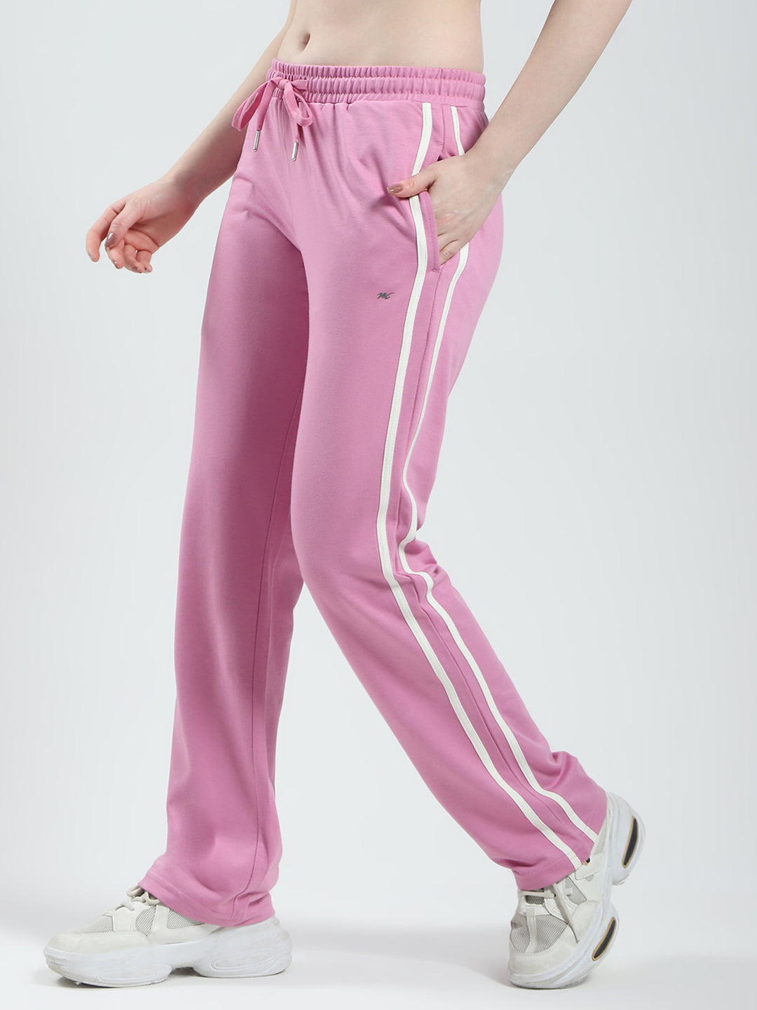Women Pink Solid Regular Fit Lower