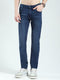 Men Navy Blue Solid Regular Fit Denim