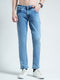 Men Blue Solid Regular Fit Denim
