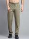 Men Olive Solid Regular Fit Lower