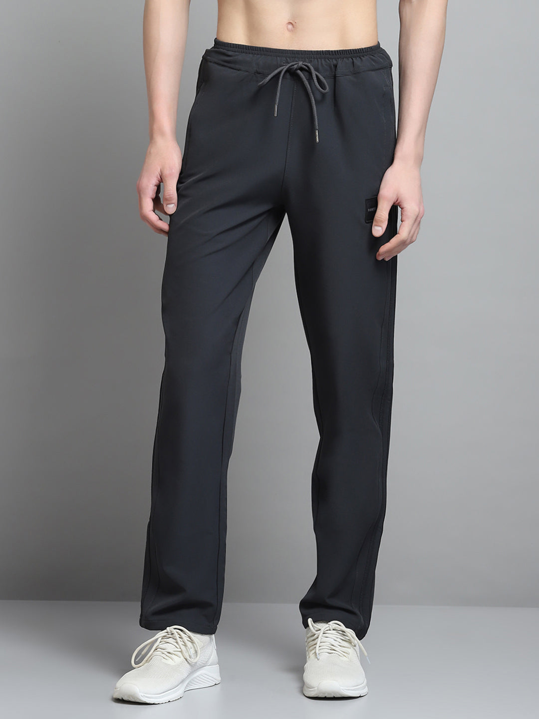 Men Grey Solid Regular Fit Lower