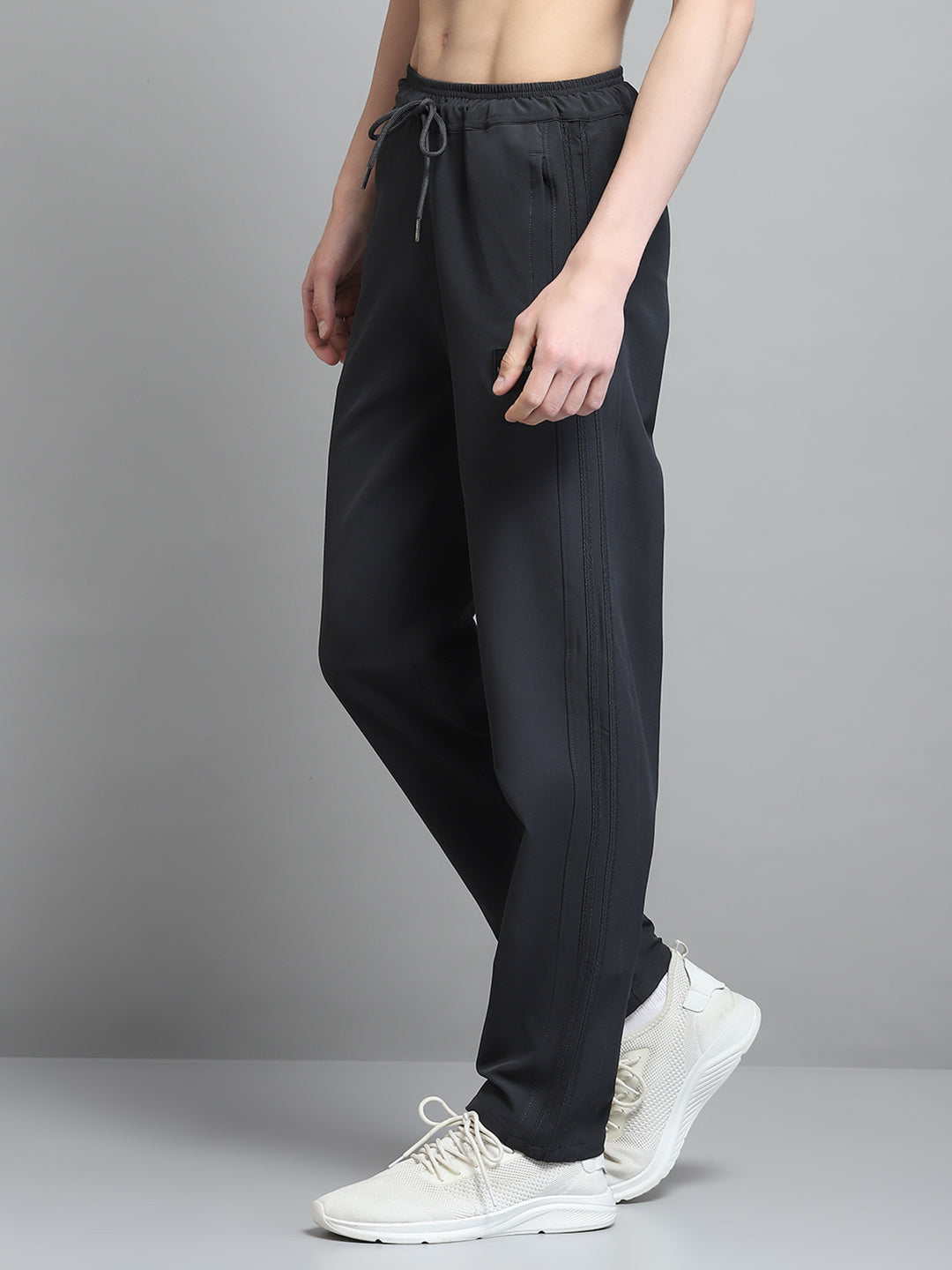 Men Grey Solid Regular Fit Lower