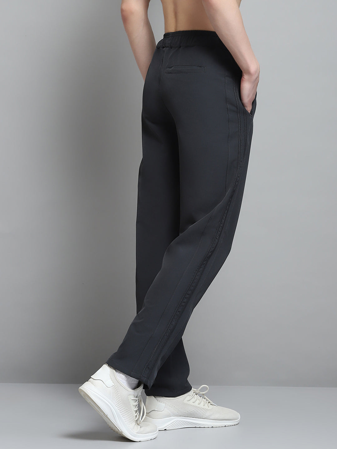 Men Grey Solid Regular Fit Lower
