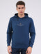 Men Blue Printed Hooded Full Sleeve Winter T-Shirt