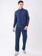 Men Blue Embroidered Collar Full Sleeve Winter Tracksuit