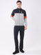 Men Charcoal Printed Collar Full Sleeve Winter Tracksuit
