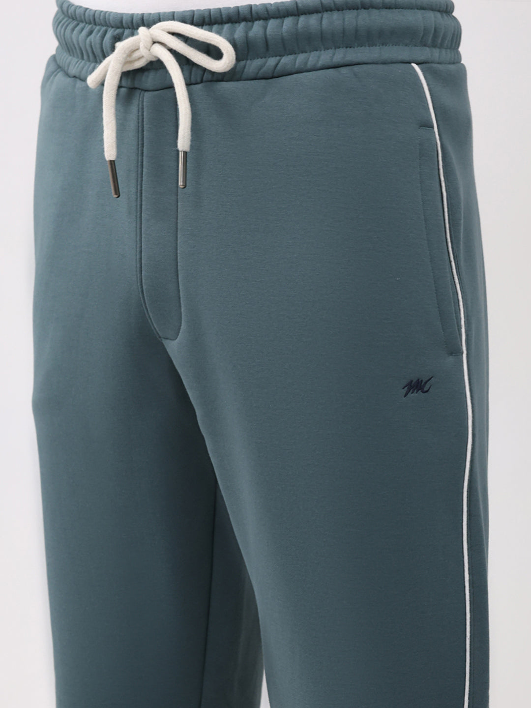 Men Green Printed Collar Full Sleeve Winter Tracksuit