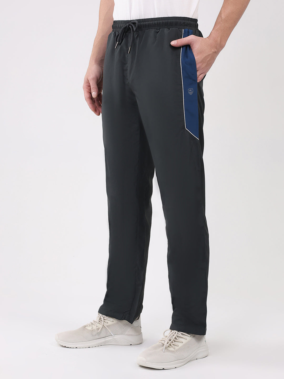 Men Grey Solid Round Neck Full Sleeve Winter Tracksuit