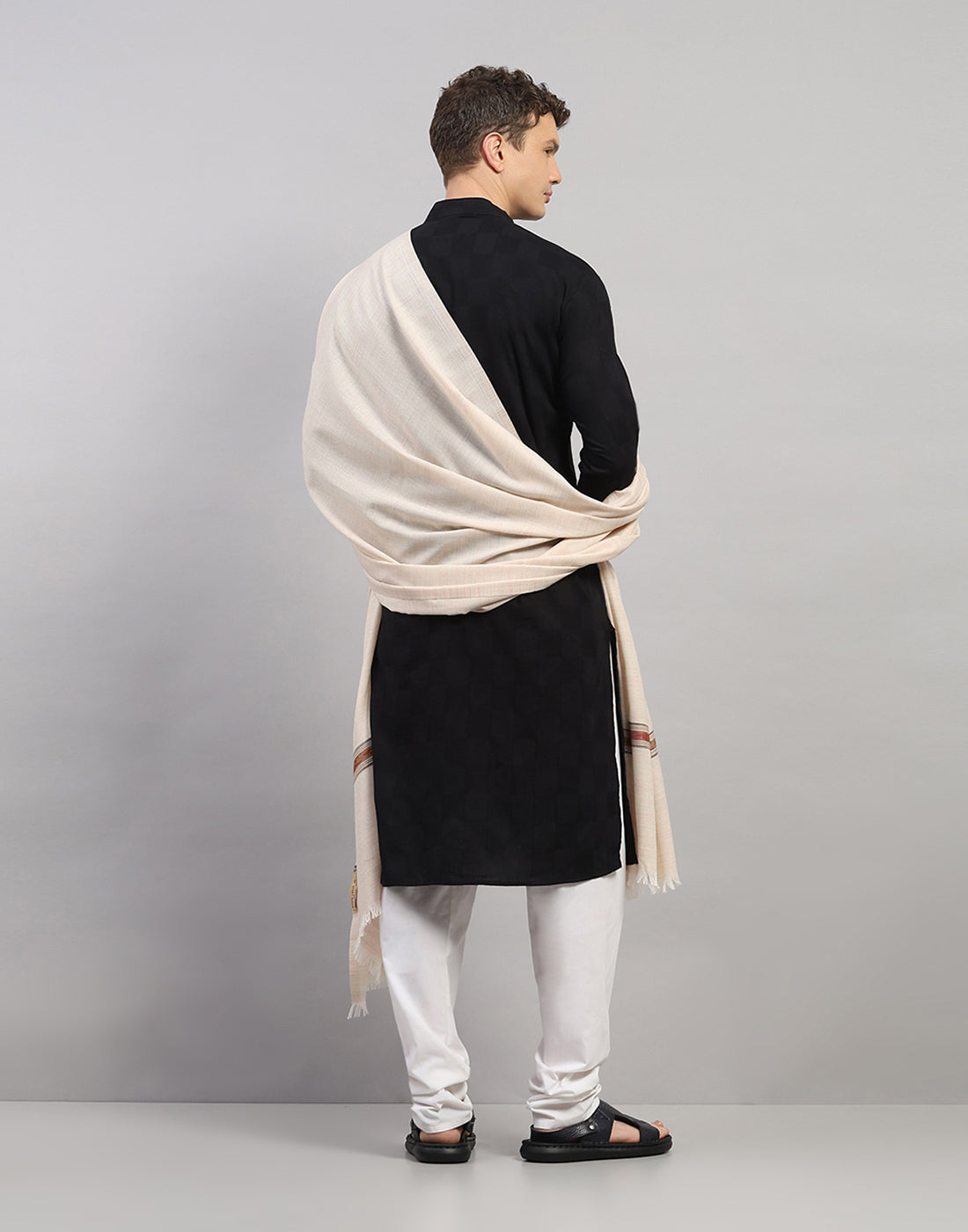 Men Multicolor Self Design   Lohi Shawl