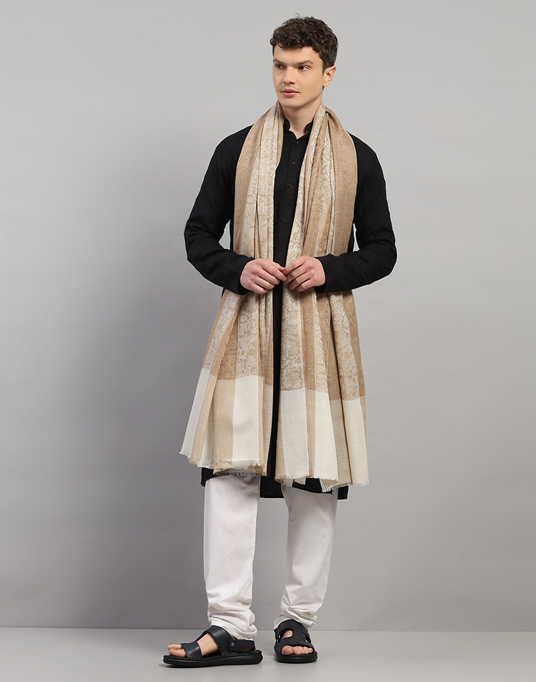 Men Multicolor Self Design   Lohi Shawl