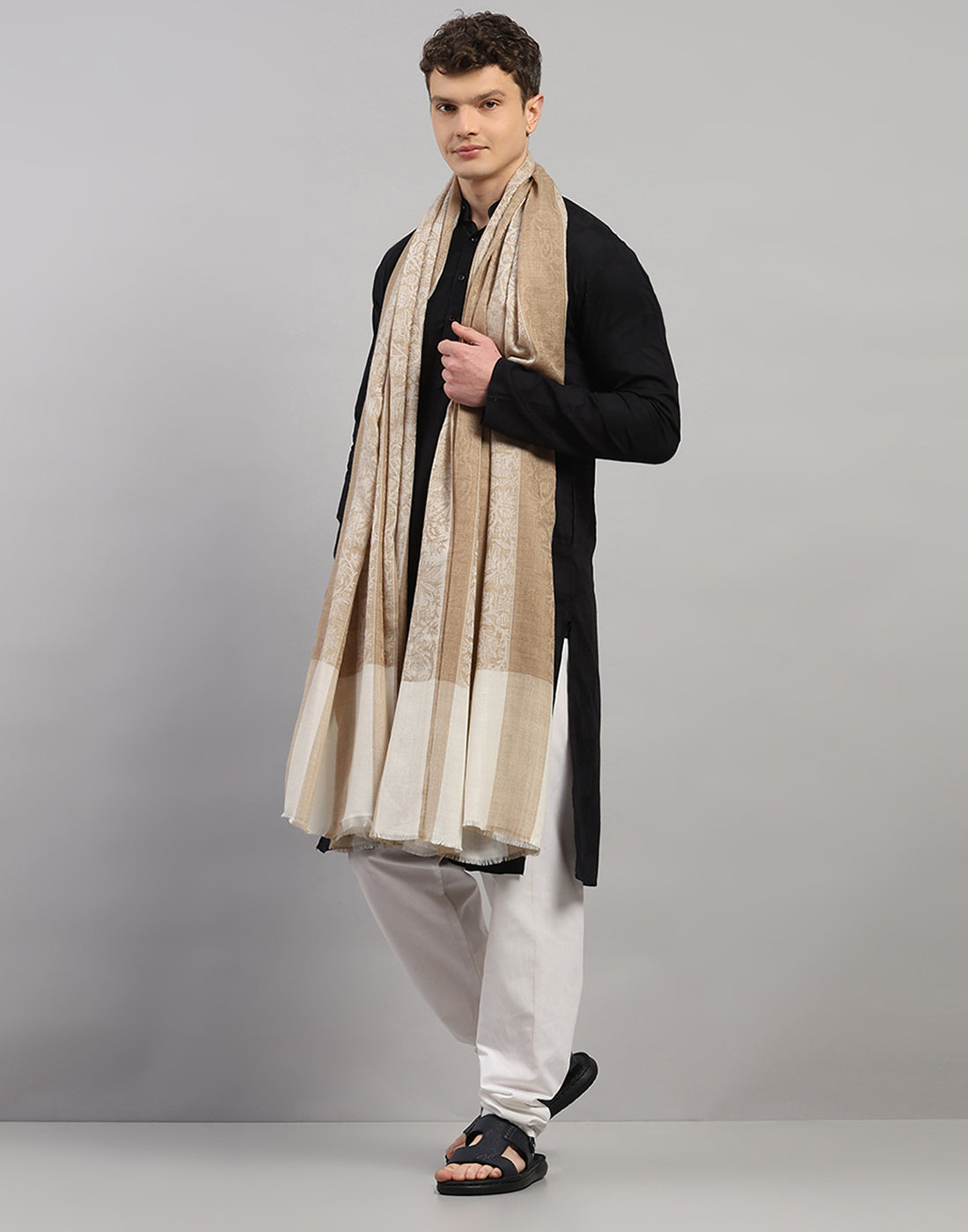 Men Multicolor Self Design   Lohi Shawl
