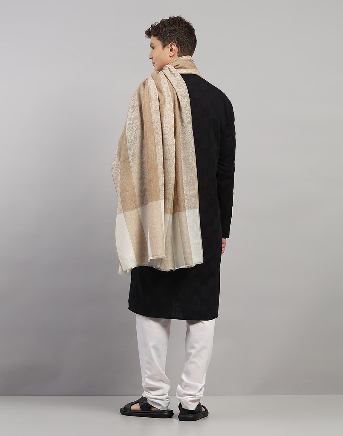 Men Multicolor Self Design   Lohi Shawl