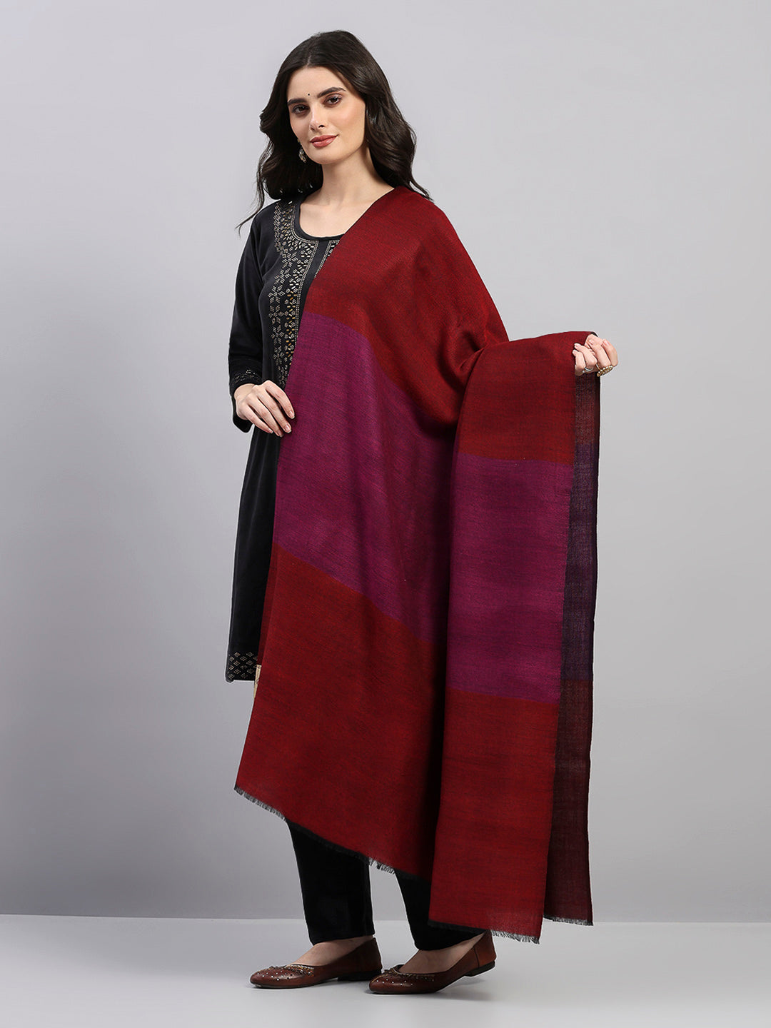 Women Multicolor Printed Wool Blend Shawl