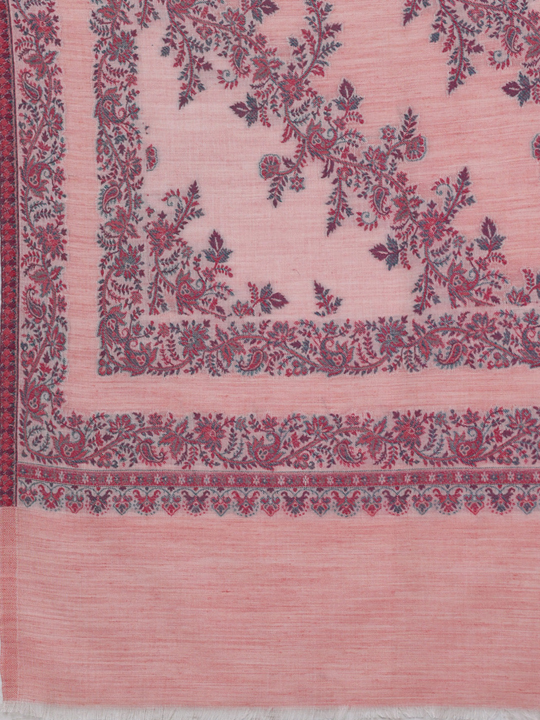 Women Pink Printed Wool Blend Shawl