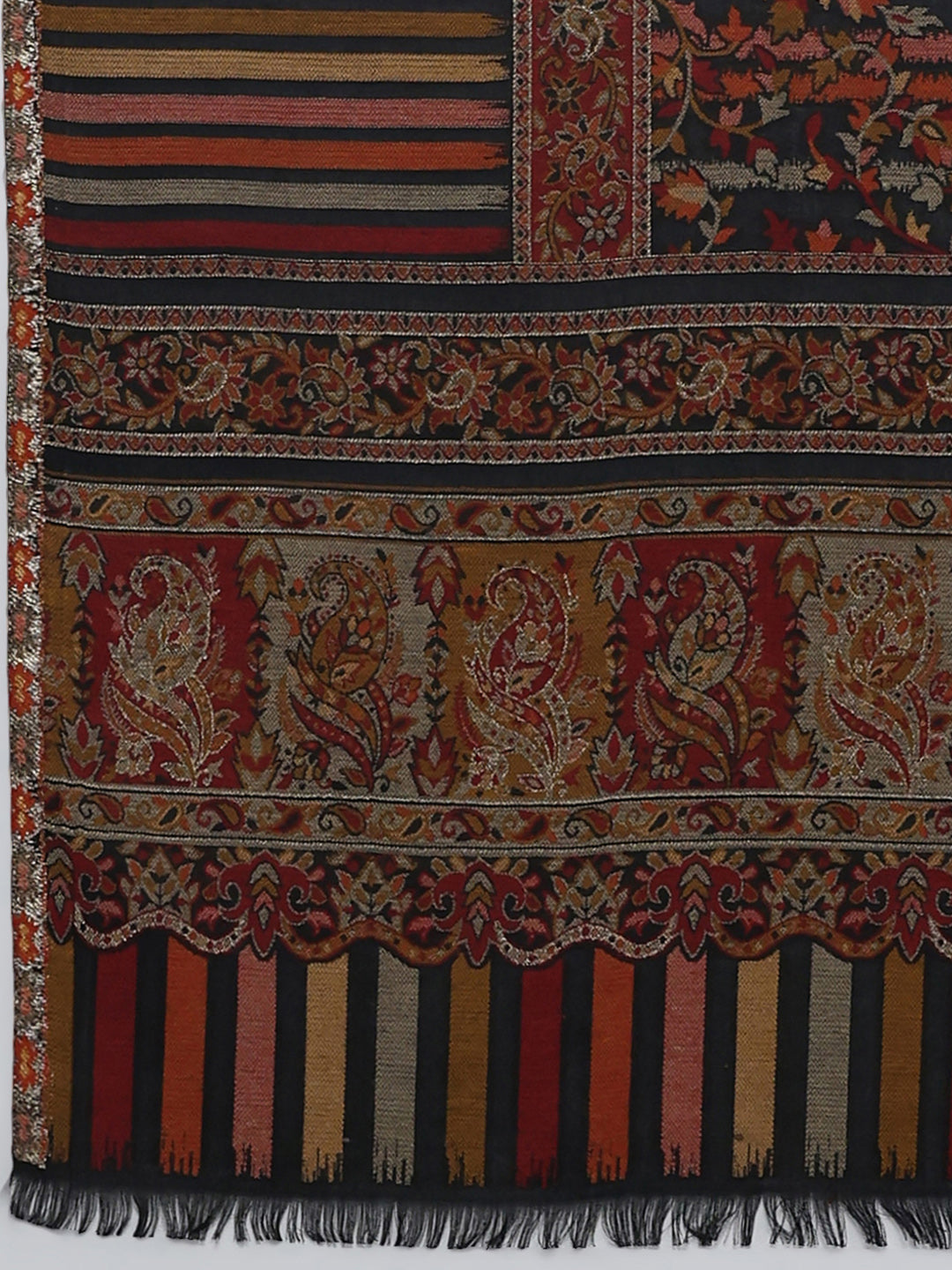 Women Multicolor Self Design Wool Blend Shawl