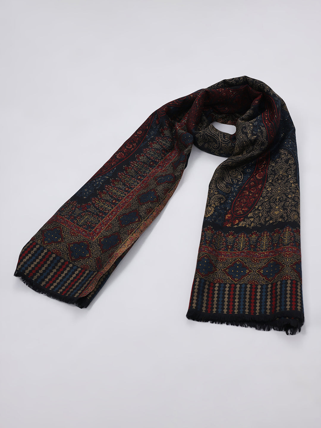 Women Multicolor Self Design Wool Blend Shawl