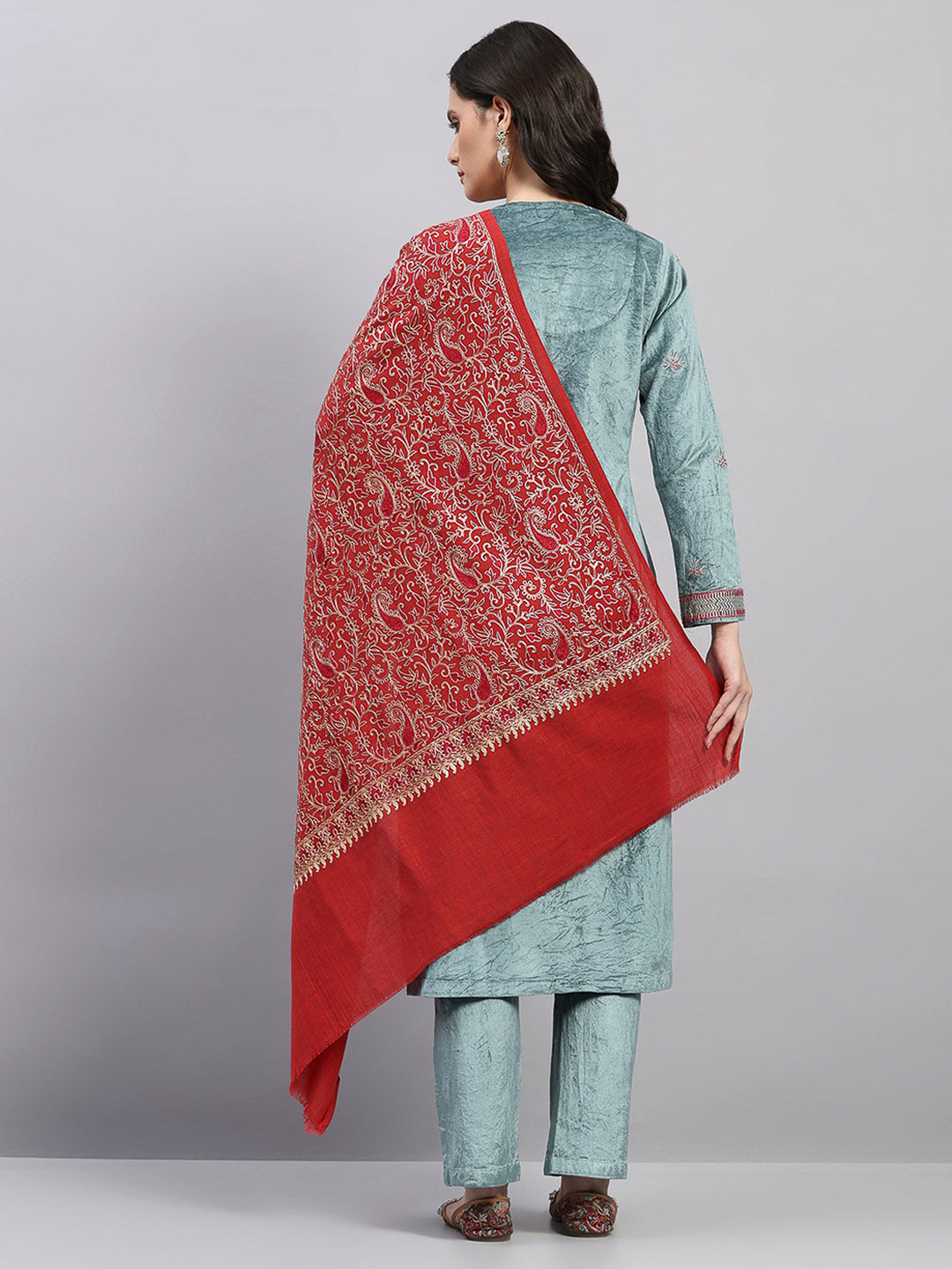 Women Multicolor Printed Wool Blend Shawl