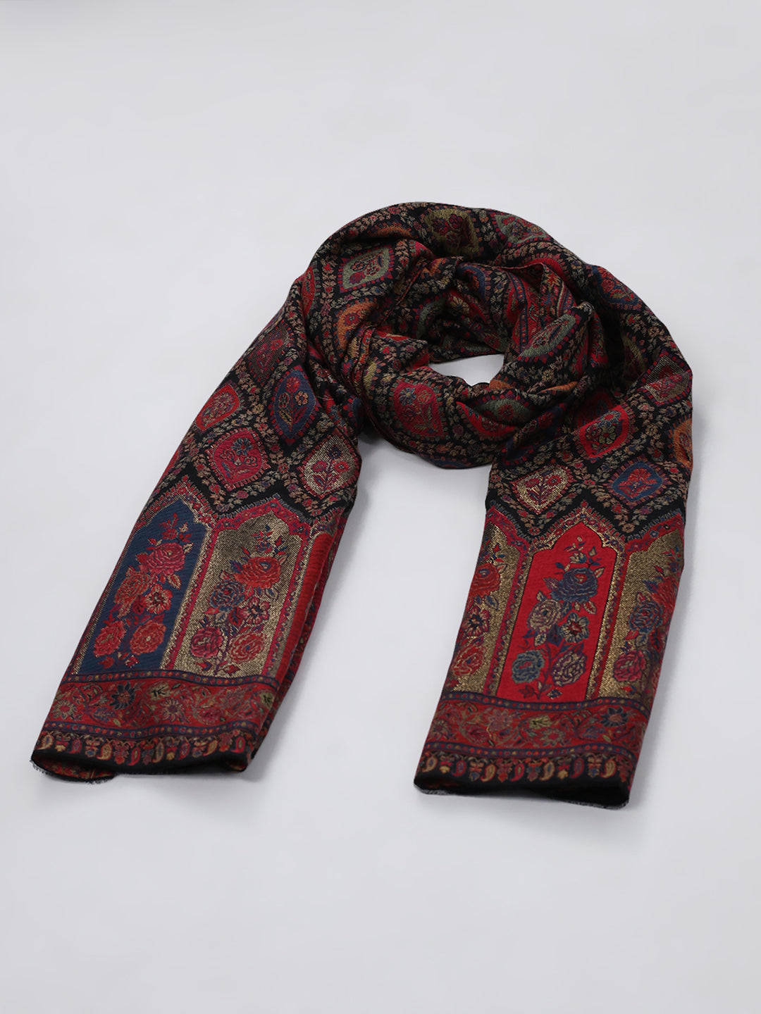 Women Multicolor Self Design Wool Blend Shawl