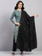 Women Black Printed Wool Blend Shawl