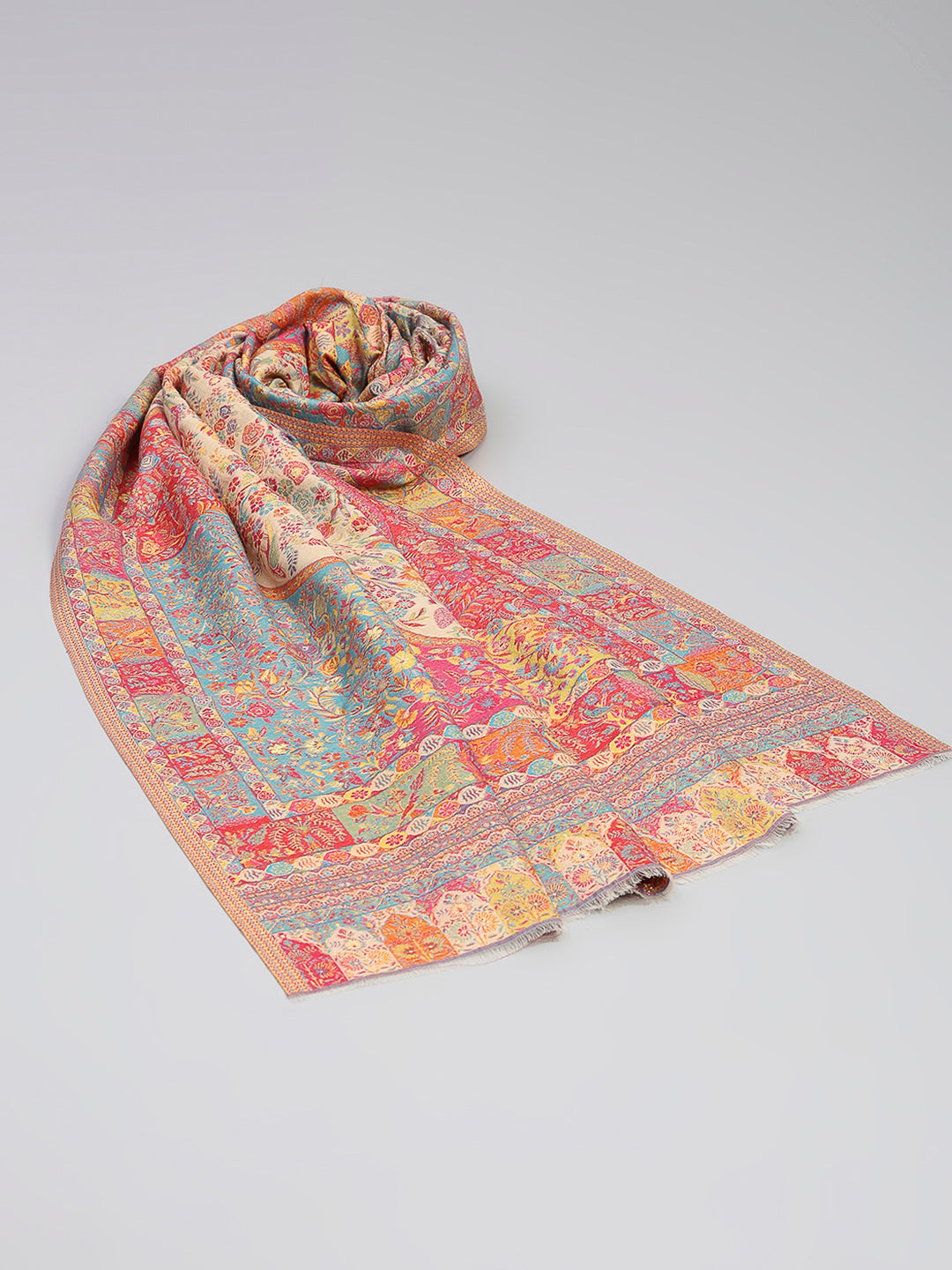 Women Multicolor Printed Wool Blend Shawl