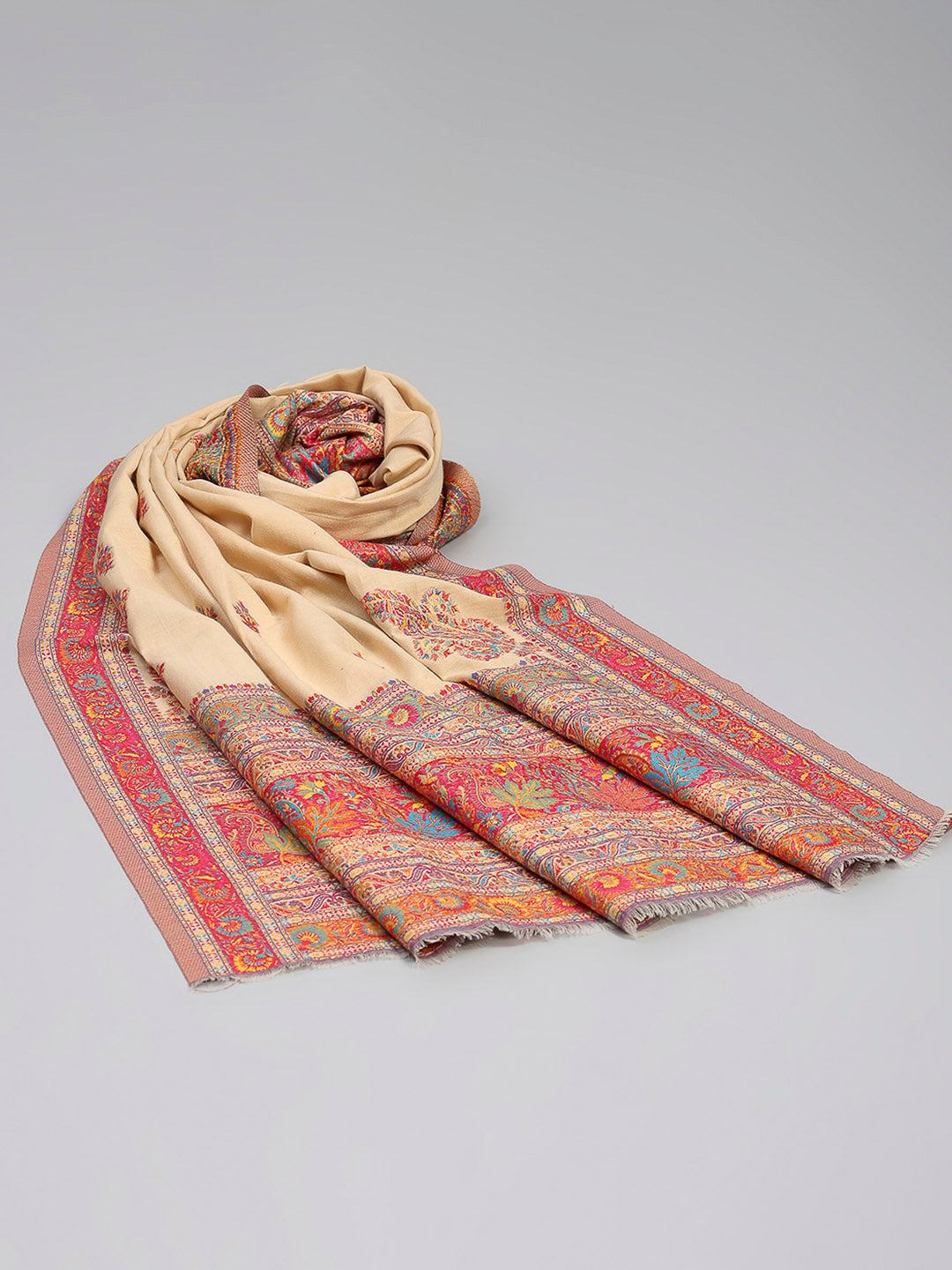 Women Multicolor Printed Wool Blend Shawl