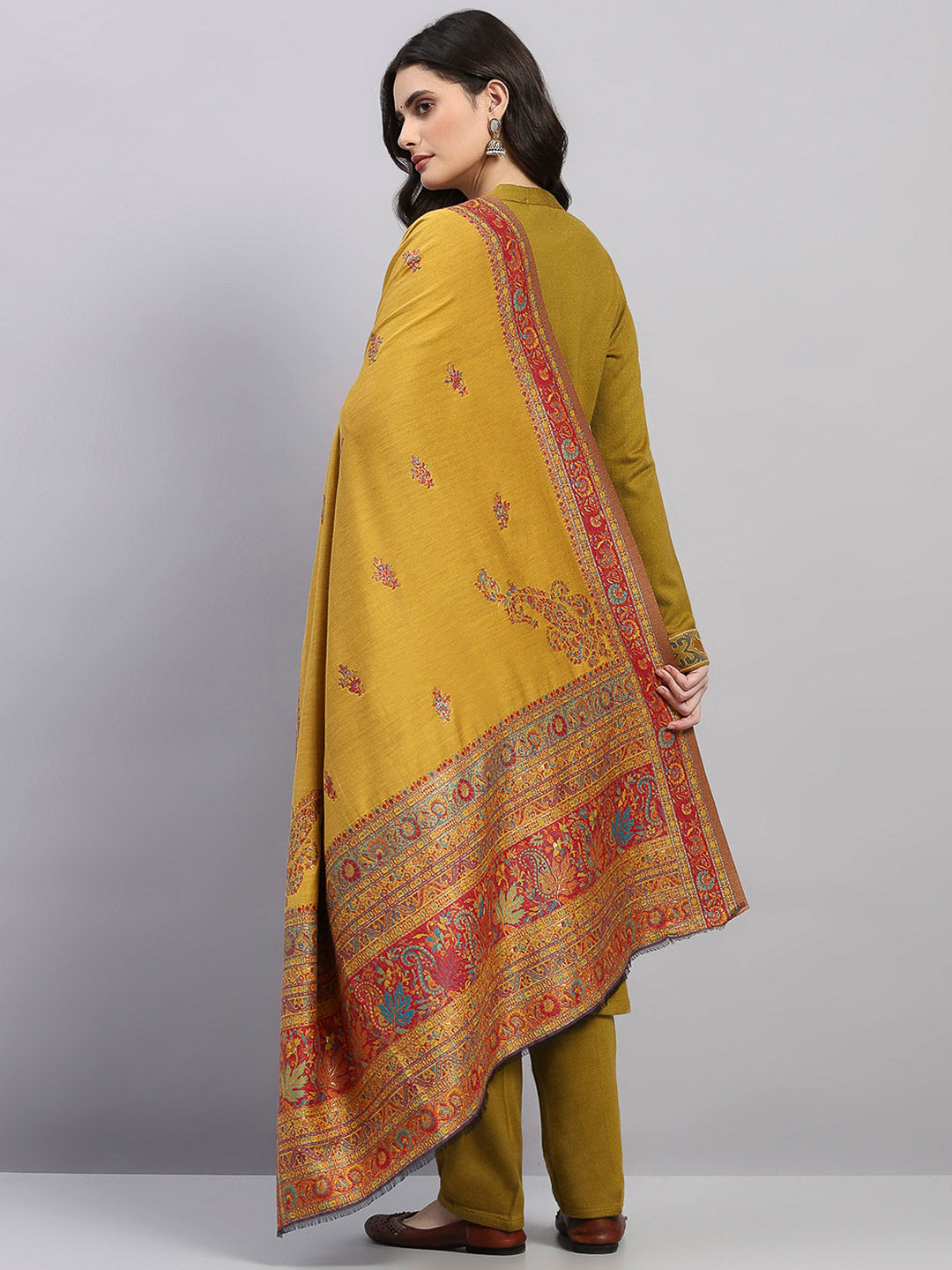 Women Multicolor Printed Wool Blend Shawl