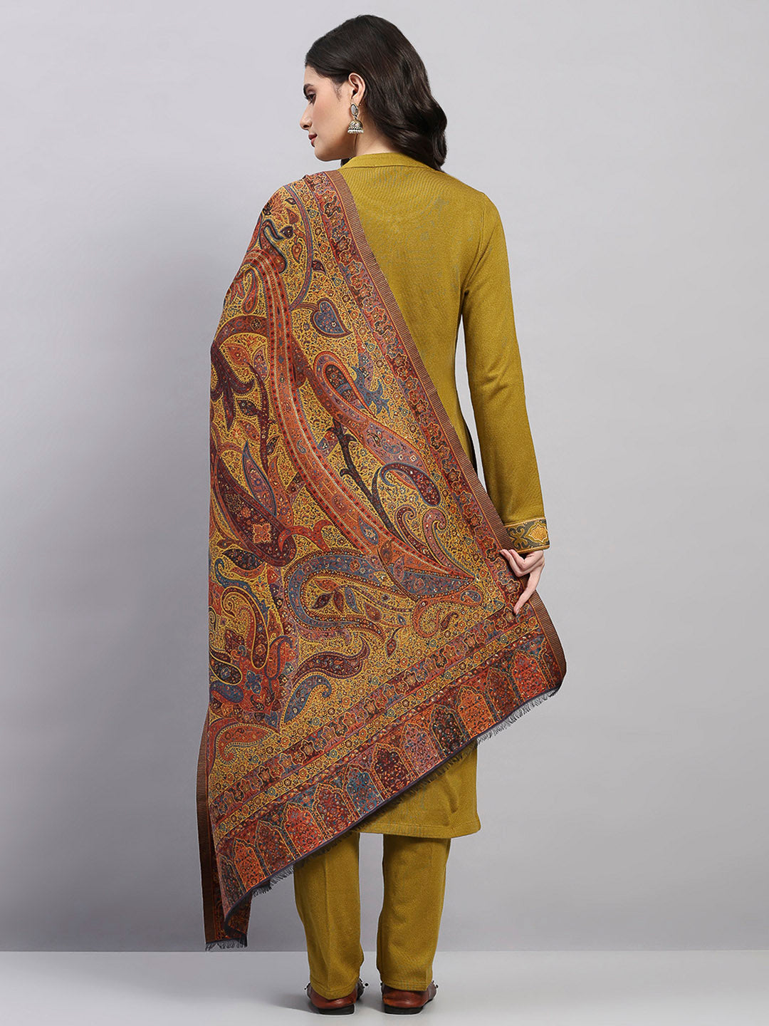 Women Multicolor Printed Wool Blend Shawl