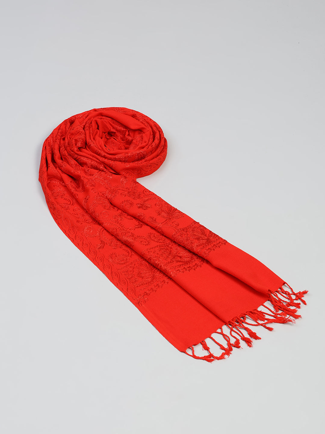 Women Multicolor Self Design Wool Stole