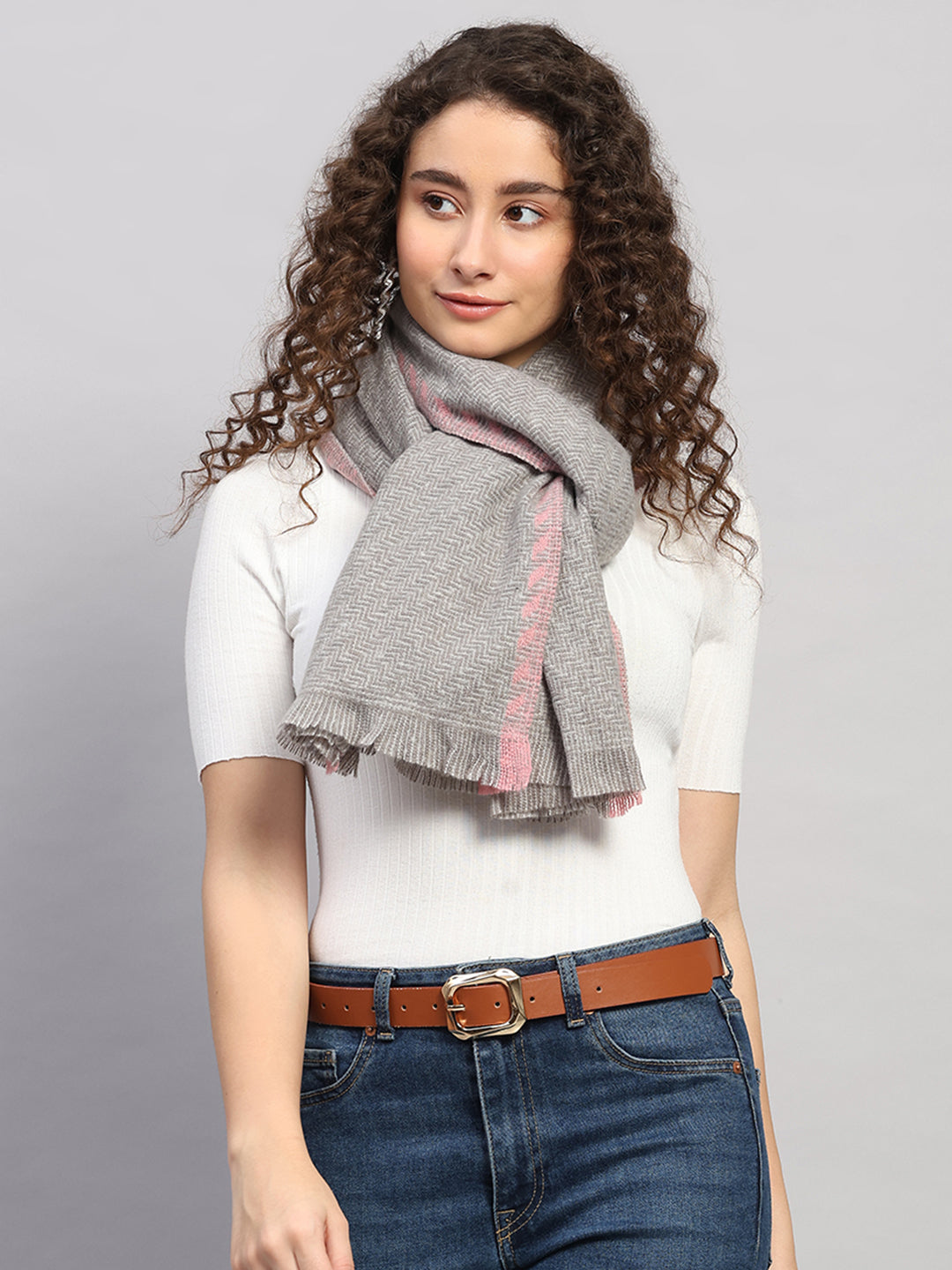 Women Multicolor Self Design Wool Stole