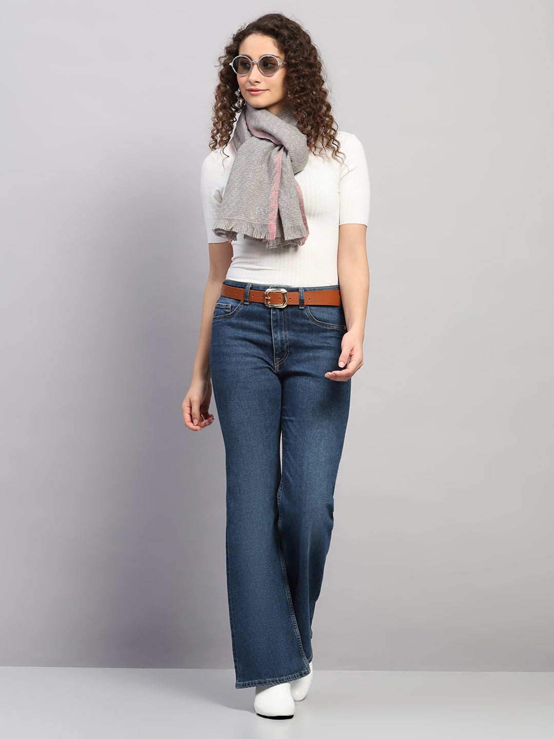 Women Multicolor Self Design Wool Stole