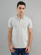 Men Grey Solid Collar Half Sleeve T-Shirt