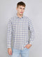 Men Blue Check Collar Full Sleeve Shirt