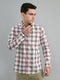Men White Check Collar Full Sleeve Shirt