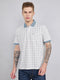 Men White Printed Collar Half Sleeve T-Shirt