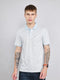 Men Sky Blue Printed Collar Half Sleeve T-Shirt