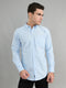 Men Sky Blue Solid Collar Full Sleeve Shirt