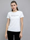 Women White Embroidered Round Neck Half Sleeve Top