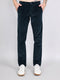 Men Navy Blue Solid Slim Fit Trouser