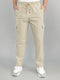 Men Beige Solid Regular Fit Lower