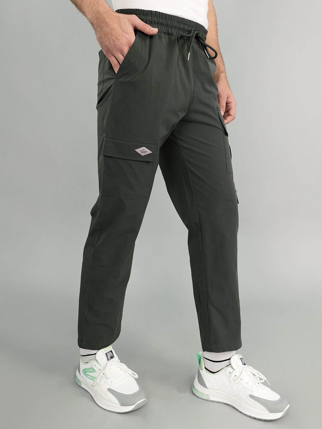 Men Grey Solid Regular Fit Lower